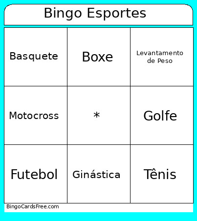 Esportes Bingo Card
