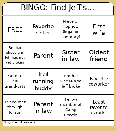 : Find Jeff's... Bingo Card