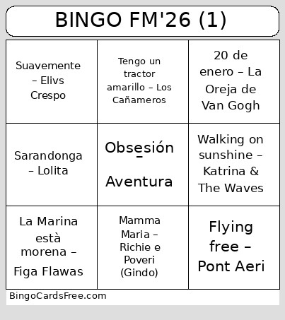 FM'26 (1) Bingo Card