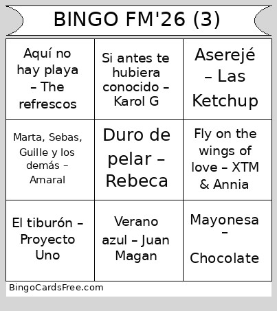 FM'26 (3) Bingo Card