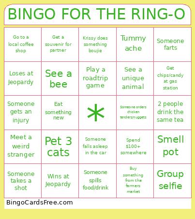 BINGO FOR THE RING-O