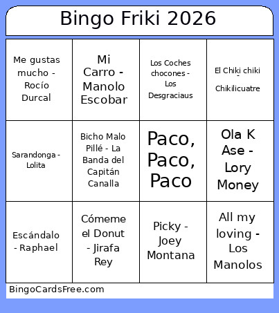 Friki Bastoners 26 Bingo Card
