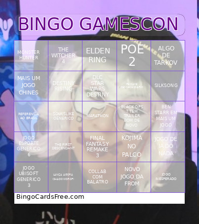 GAMESCON Bingo Card