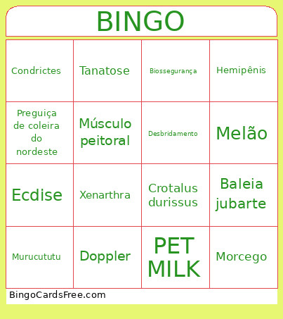 Geas Bingo Card