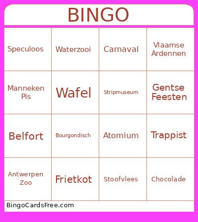 Gevorderden Bingo Card