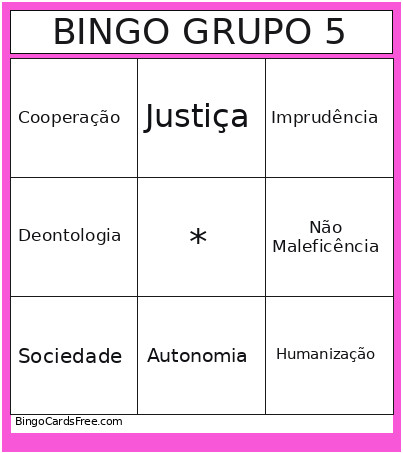 GRUPO 5 Bingo Card
