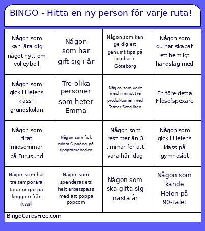- Hitta En Ny Person För Varje Ruta! Bingo Card