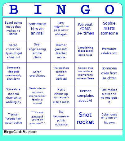 Holiday Bingo Card