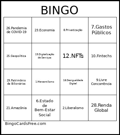 Humanas Bingo Card