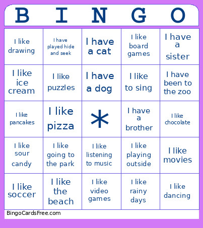 Icebreaker Bingo Card