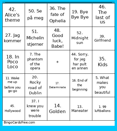 In The Lamber Bingo Card