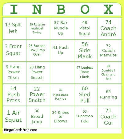 Inbox Bingo Card