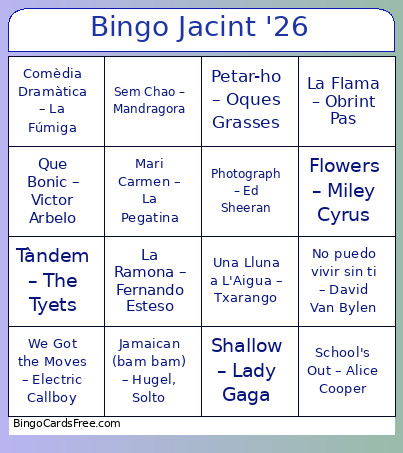 Jacint Animat Bingo Card