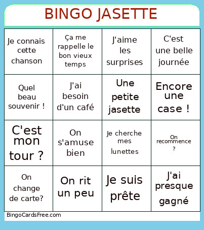JASETTE Bingo Card