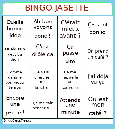 JASETTE Bingo Card