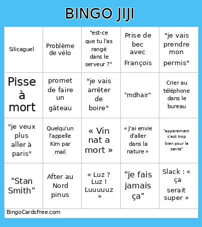 JIJI Bingo Card