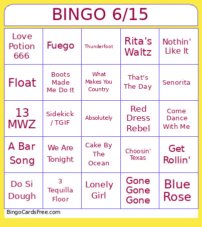 June Bingo Card