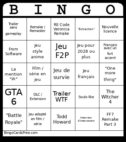 KAIO Bingo Card