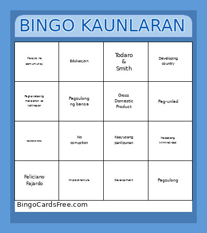 Kaunlaran Bingo Card