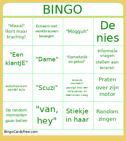 Klas Bingo Card