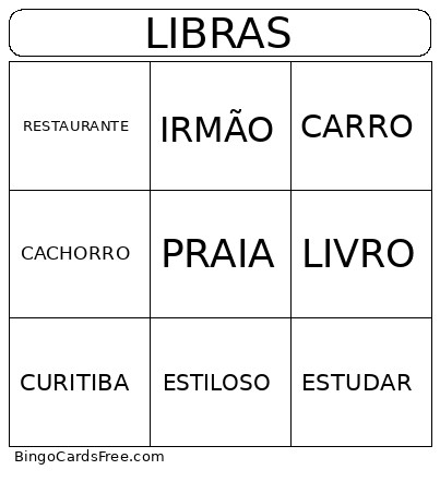 LIBRAS Bingo Card
