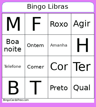 Libras Bingo Card