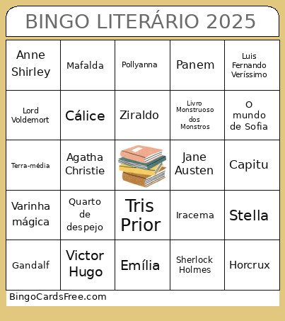 LITERÁRIO 2025 Bingo Card