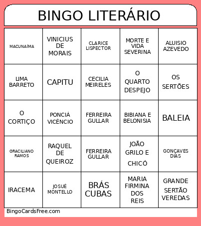 LITERÁRIO Bingo Card 2