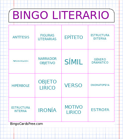 LITERARIO Bingo Card