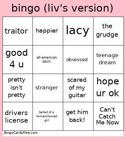 (liv's Version) Bingo Card