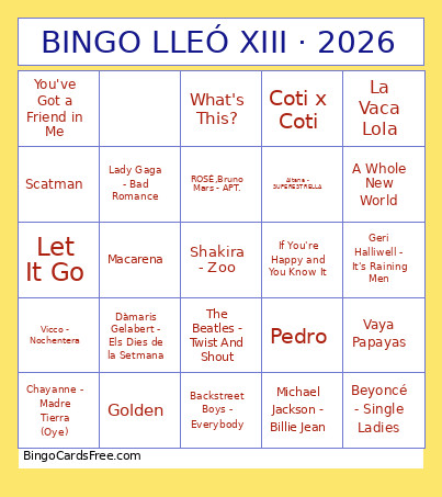 LLEÓ XIII · 2026 Bingo Card