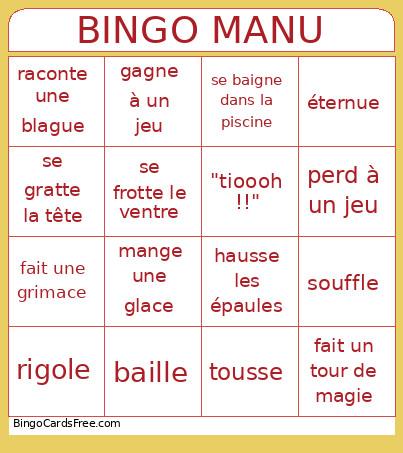 Manu Bingo Card 2