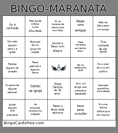 -MARANATA Bingo Card