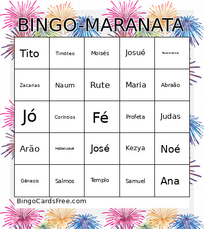 -MARANATA Bingo Card 2