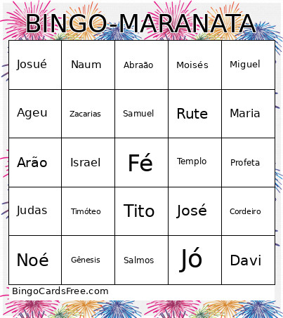 -MARANATA Bingo Card