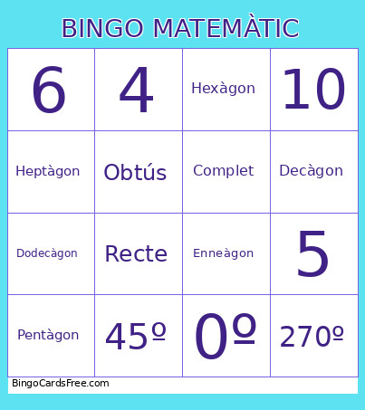Matemàtic Bingo Card