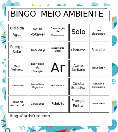MEIO AMBIENTE Bingo Card 2