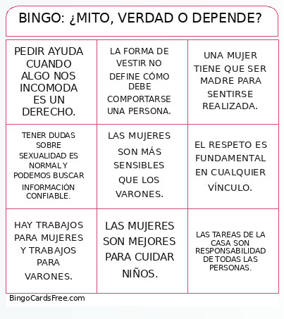 : ¿MITO, VERDAD O DEPENDE? Bingo Card