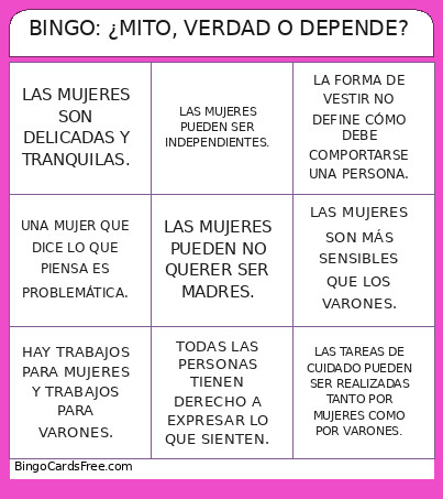 : ¿MITO, VERDAD O DEPENDE? Bingo Card