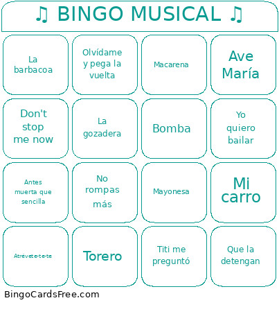 ♫ MUSICAL ♫ Bingo Card