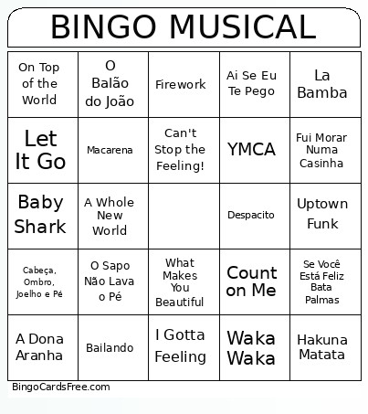 Musical 2 Bingo Card
