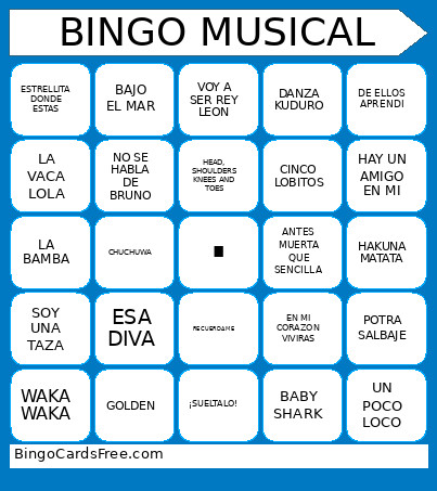 MUSICAL Bingo Card