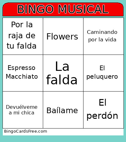 MUSICAL Bingo Card