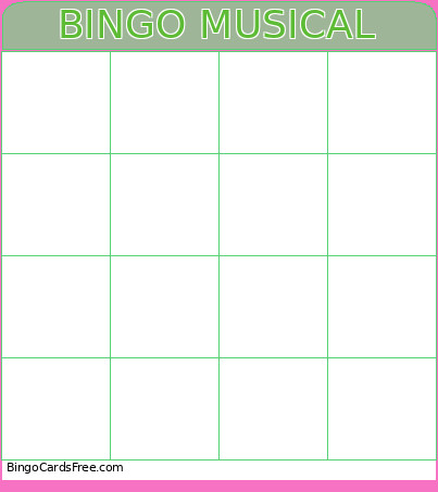 MUSICAL Bingo Card