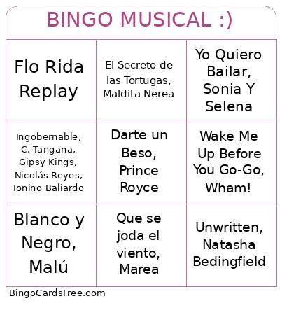BINGO MUSICAL :)