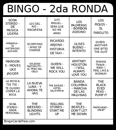MUSICAL - CBN1 Bingo Card