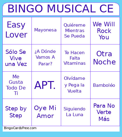 MUSICAL CE Bingo Card