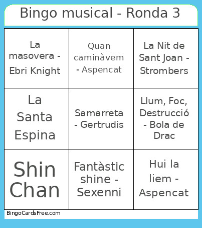Musical - Ronda 3 Bingo Card
