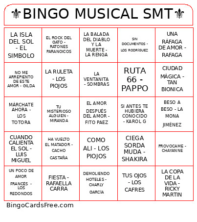 ⚜️ MUSICAL SMT⚜️ Bingo Card