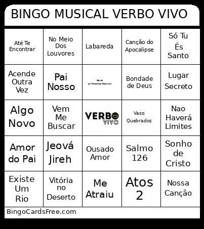 MUSICAL VERBO VIVO Bingo Card